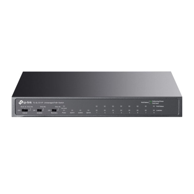 8-Port 10/100Mbps + 3-Port Gigabit Desktop Switch with 8-Port PoE+