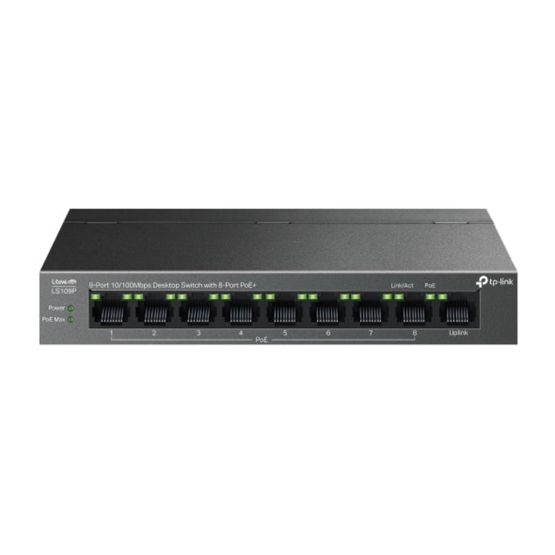 9-Port 10/100Mbps Desktop Switch with 8-Port PoE+