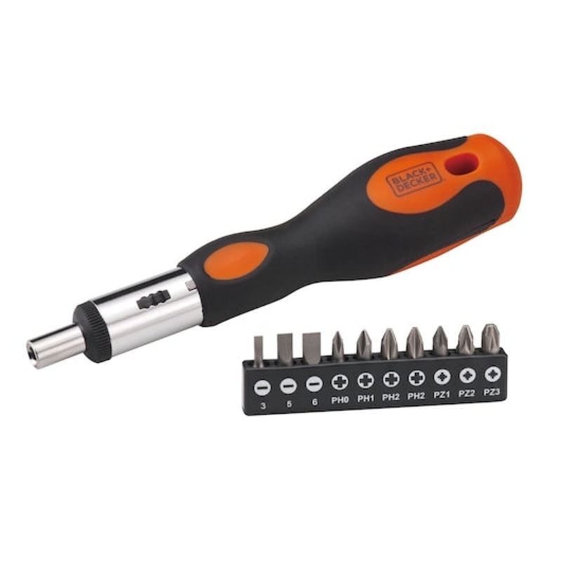 10-1 Ratchet Handle Screwdriver with Interchangeable Bits