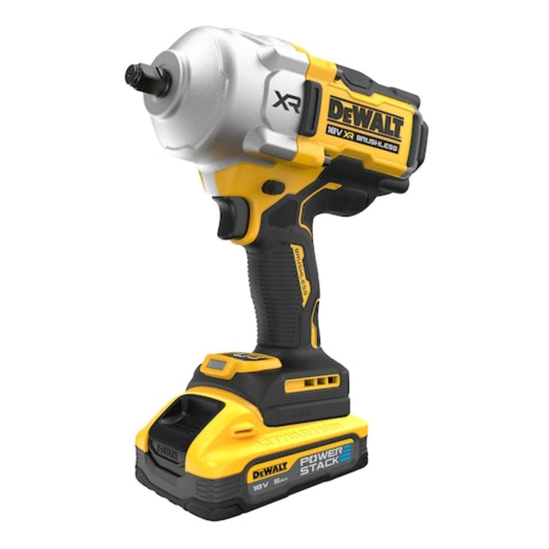 18V XR Brushless 1/2" High Torque Impact Wrench - 2 X POWERSTACK 5AH