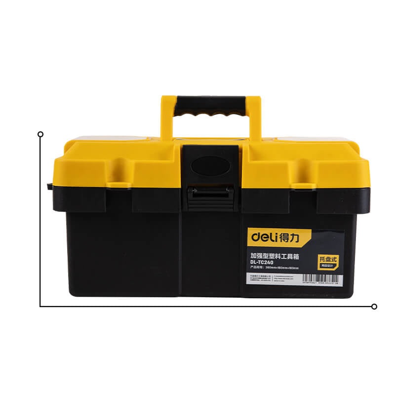 Deli Reinforced Plastic Toolbox 14" Tool Box Toolkit DL-TC240