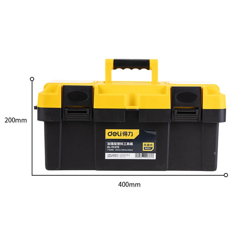 Deli Reinforced Plastic Toolbox 17" Tool Box Toolkit DL-TC270
