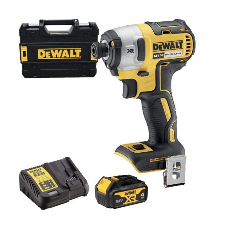 DeWALT DCF887M1 Cordless 18V XR Brushless Impact Driver With 4Ah Battery And Carry Case