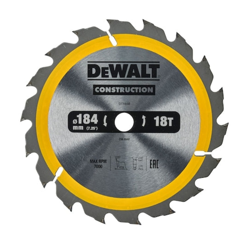 Construction 184mm x 16mm 18T Circular Saw Blade