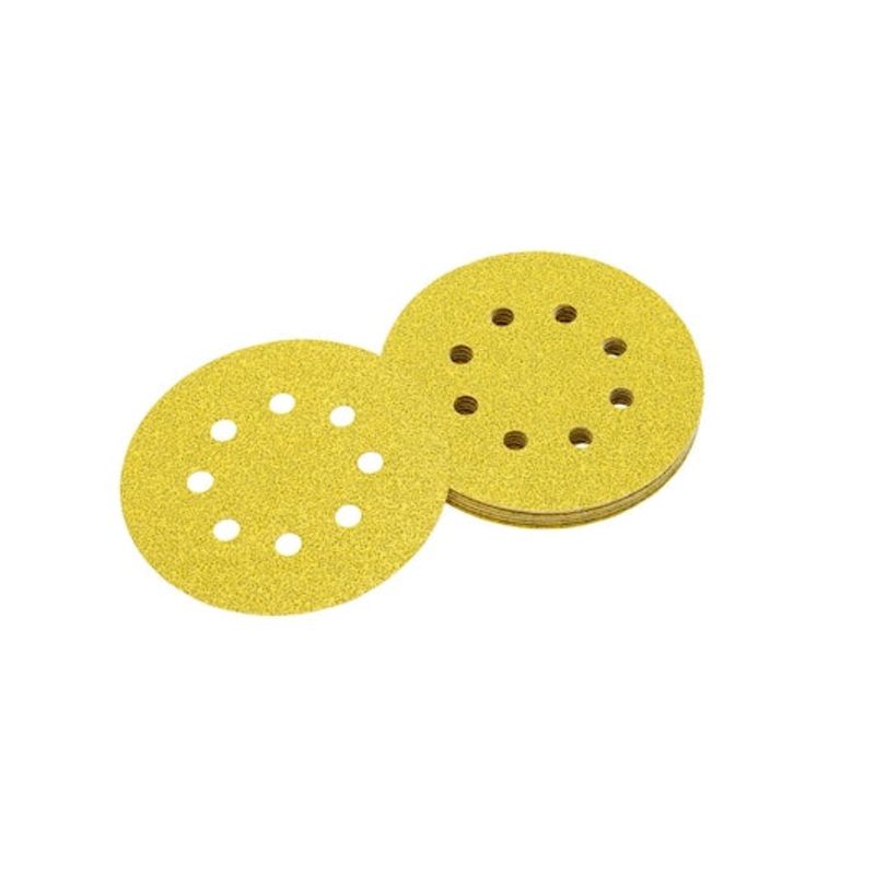 ROS 125mm 80G Multi Purpose Sandpaper 8 Hole Disc 10 Pack