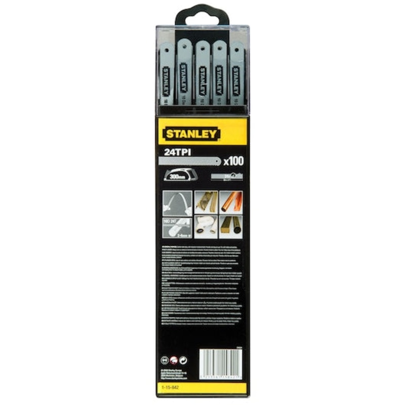STANLEY 300mm 24 TPI Hacksaw Blades (100 Pk)