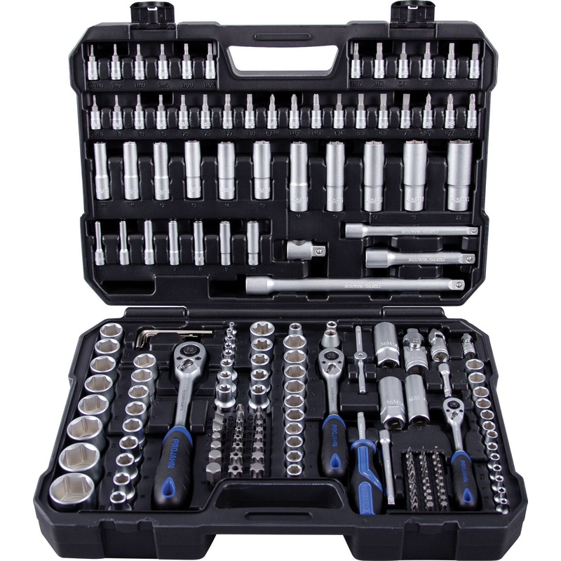 PROJAHN 1/4" + 3/8" + 1/2" Dr. Socket set 182pcs proficraft