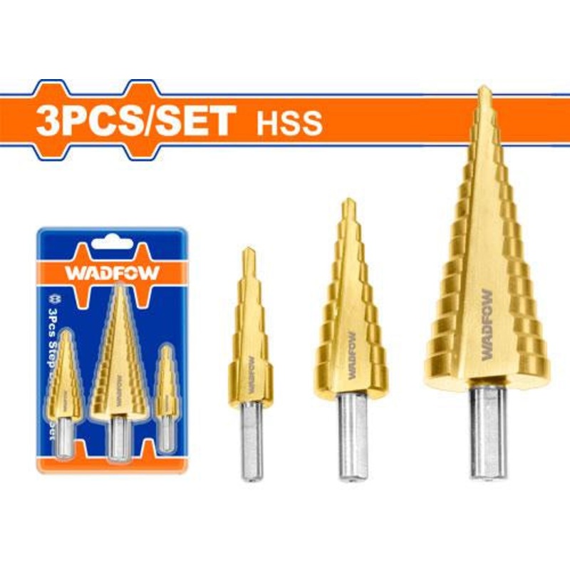 WADFOW 3-Piece Step Drill Bit Set