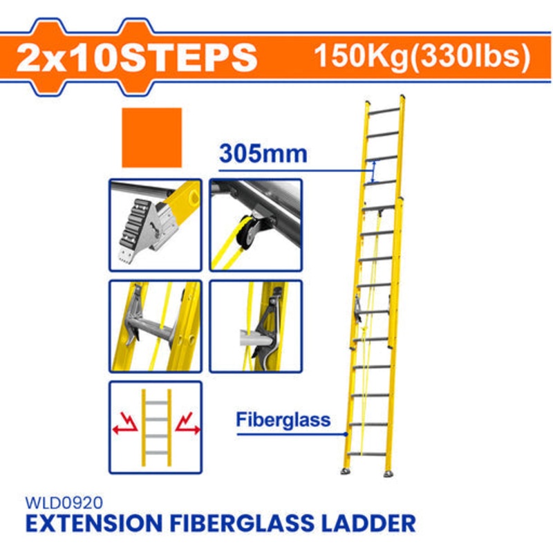Buildmate Wadfow 150kg Fiberglass Ladder