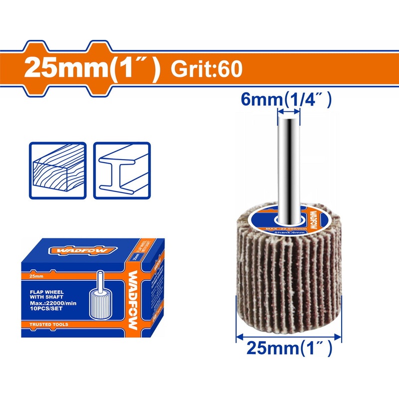 WADFOW Flap Wheel with Shaft 25mm
