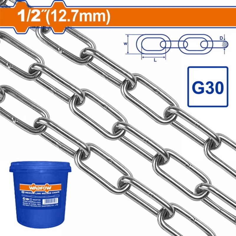 WADFOW Medium Link Welded Chain 12.7mm