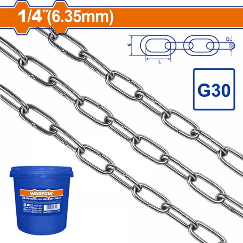 WADFOW Medium Link Welded Chain 6.3mm