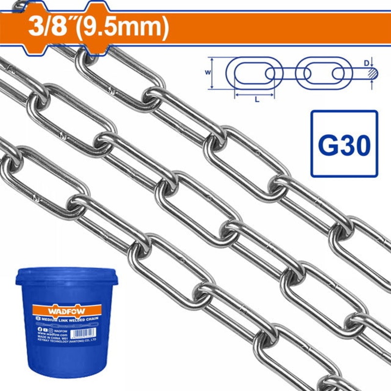 WADFOW Medium Welded Chain 9.5mm
