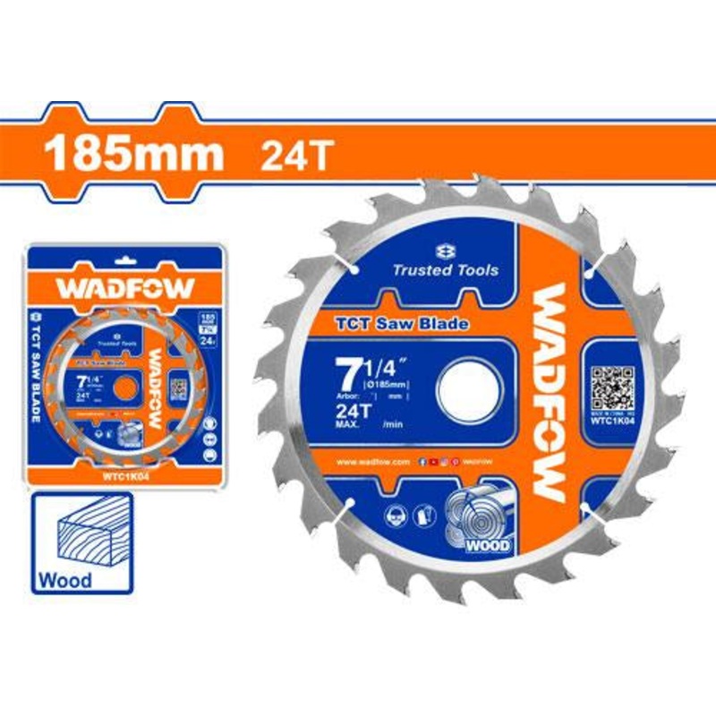 WADFOW TCT Saw Blade 185mm 24T