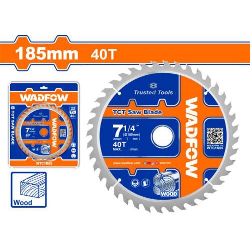 WADFOW TCT Saw Blade 185mm 40T