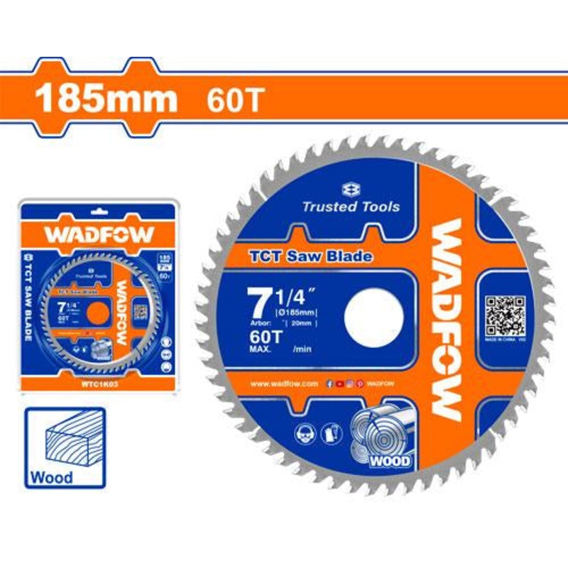 WADFOW TCT Saw Blade 185mm 60T