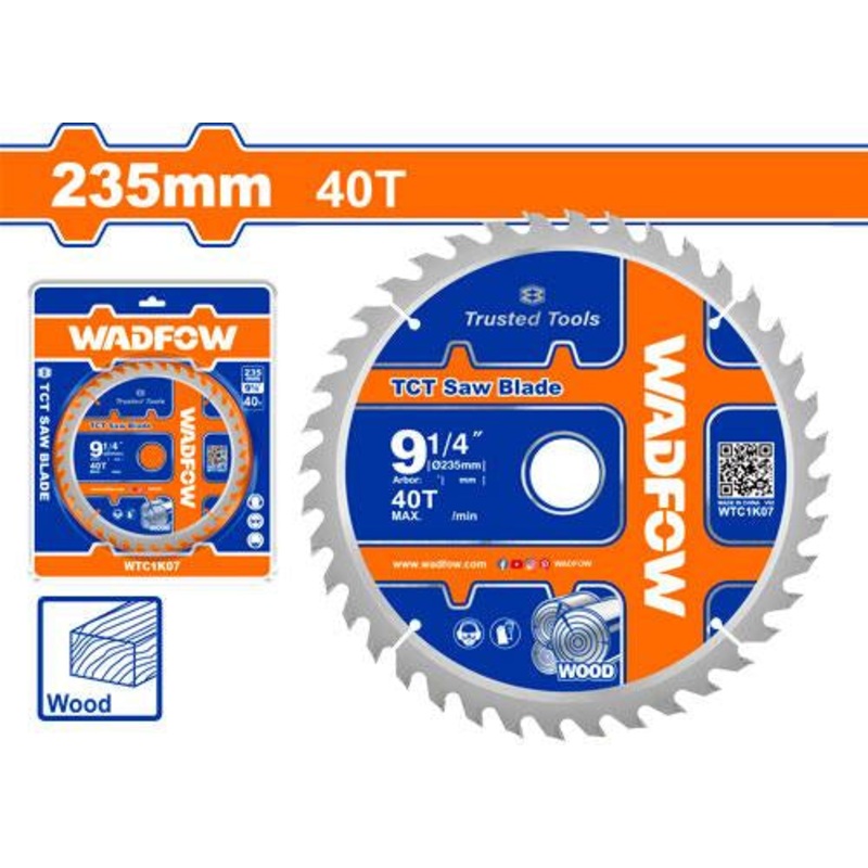 WADFOW TCT Saw Blade 235mm 40T