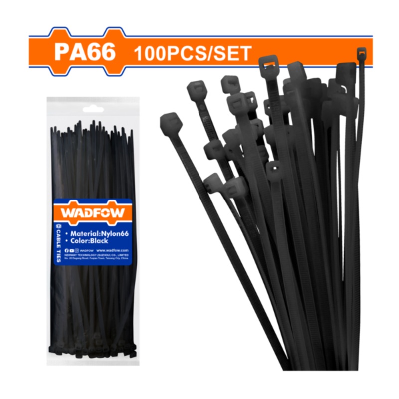 Black Plastic Ties Wadfow 16"