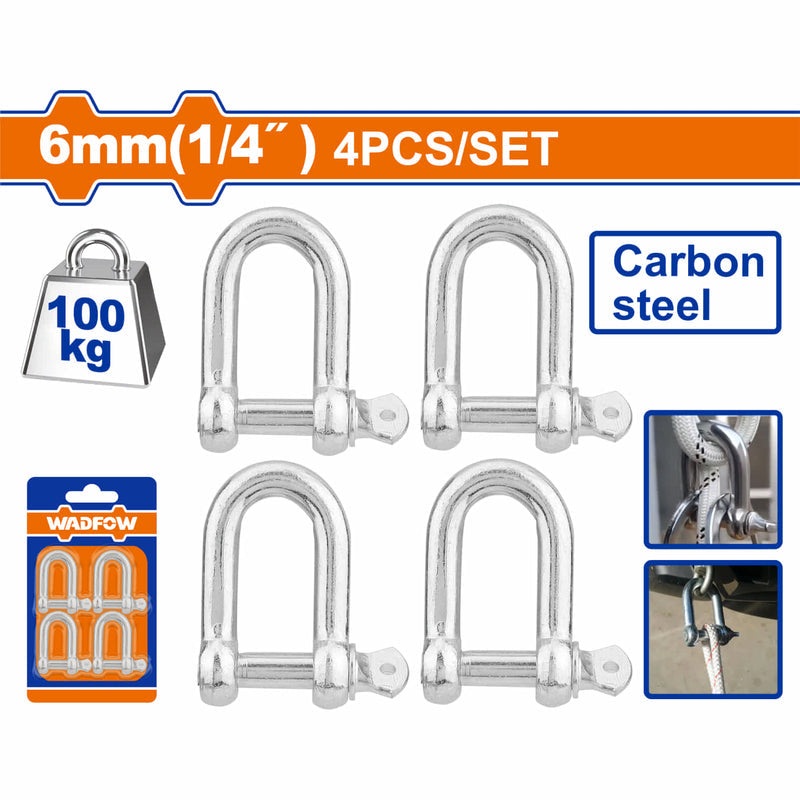 D Screw Shackle 1/4 inch Set