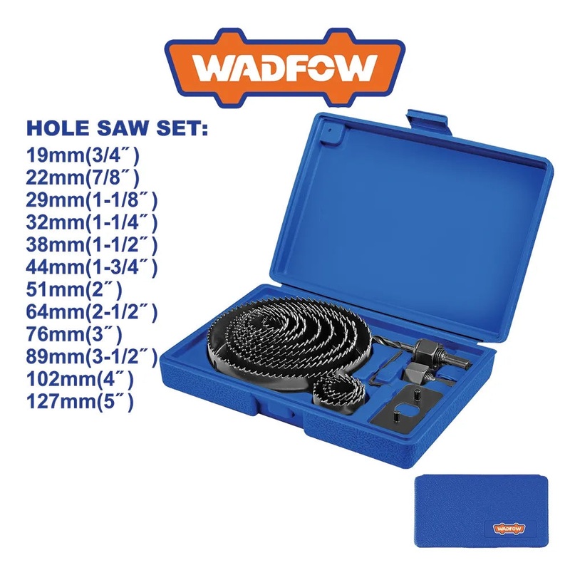 Wadfow 16-Piece Wood Hole Saw Set WKJ4416
