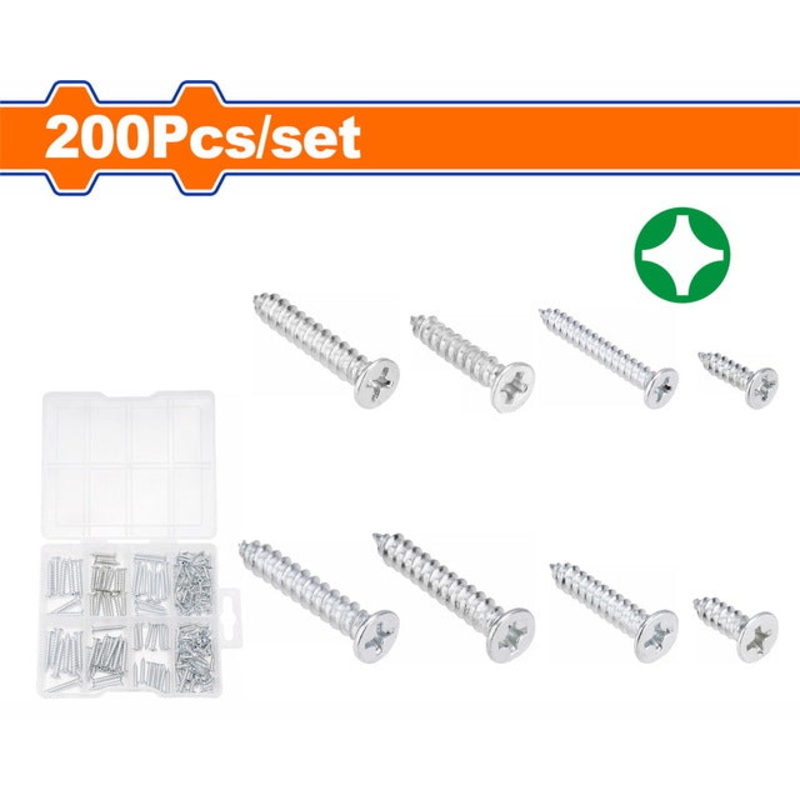 WADFOW 200Pcs Self-Tapping Screws Set