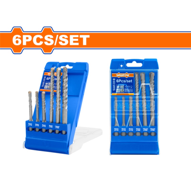 Wadfow 6 Pcs SDS Plus Hammer Drill Bits