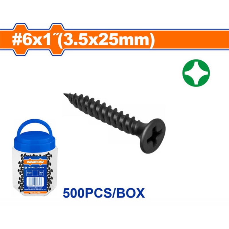 WADFOW Drywall Screw 3.5x25mm Black