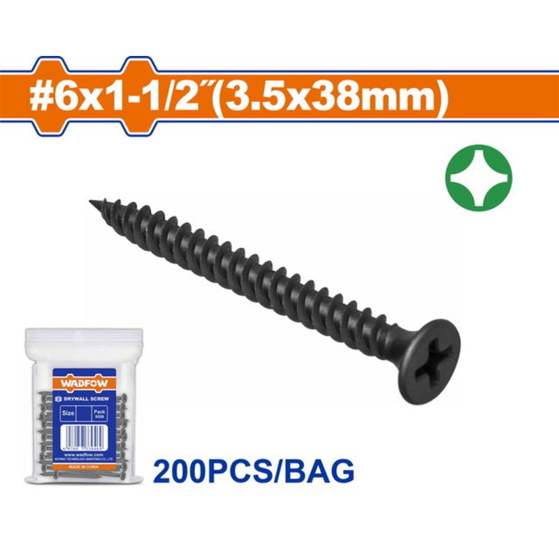 WADFOW Drywall Screw 3.5x38mm 200pcs