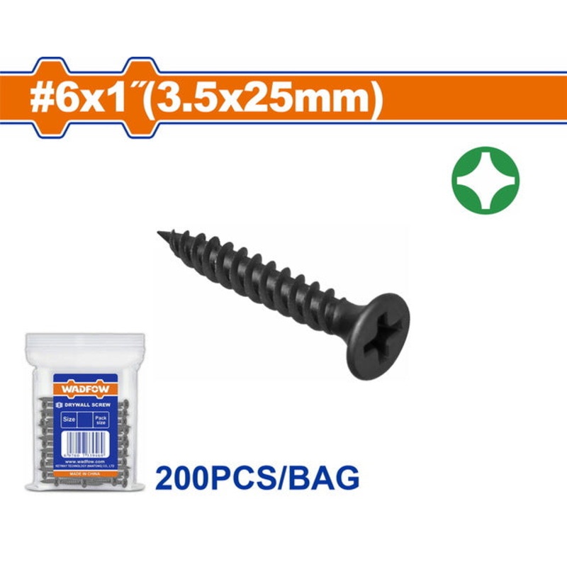 WADFOW Drywall Screw Black 3.5x25