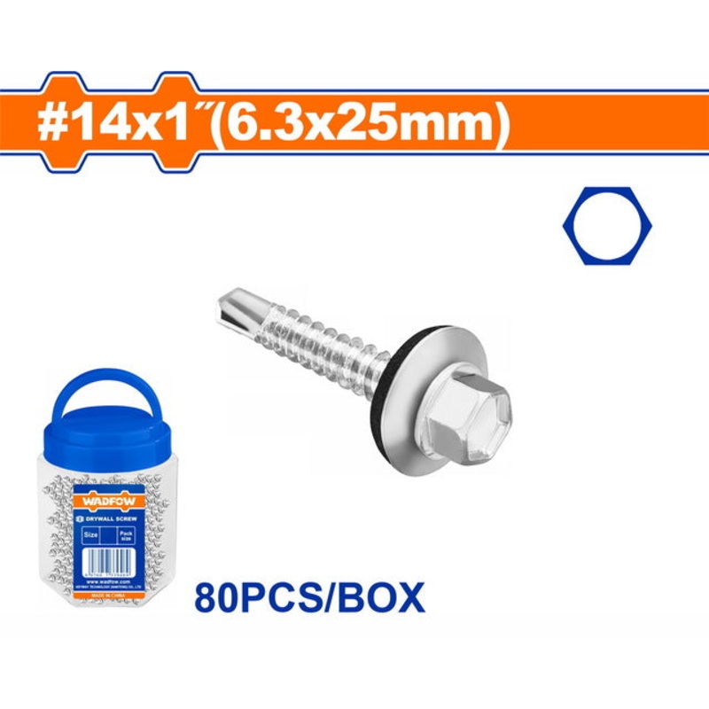 WADFOW Hex Self Drilling Screw 14 X 1 inch