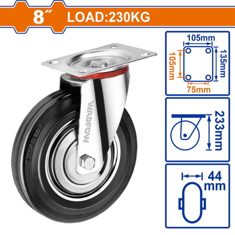 WADFOW Rotating Caster Wheel 200mm
