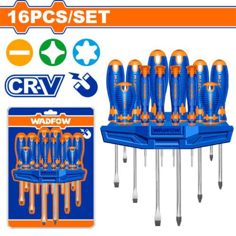 16 Pcs Screwdriver Set Cr-V Steel