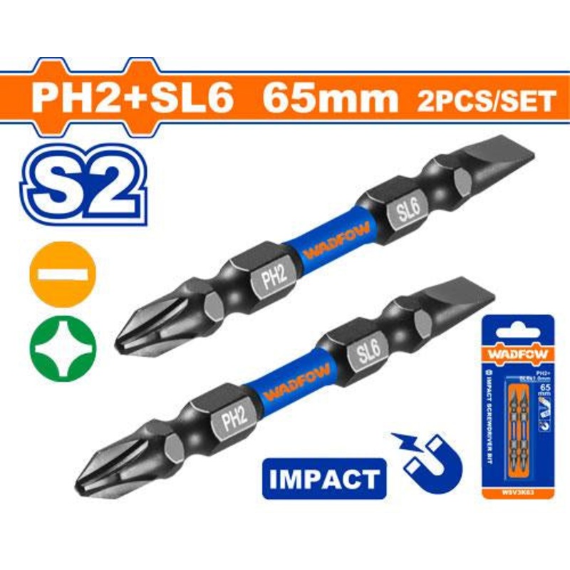 Impact Screwdriver Bits PH2+SL6.0