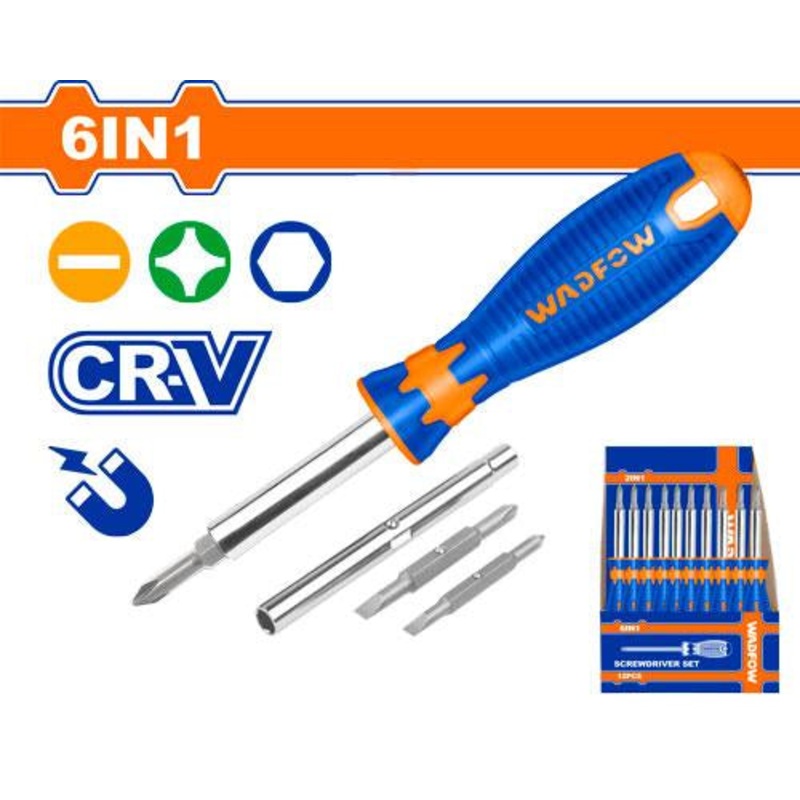 WADFOW 6-in-1 Screwdriver Set CR-V