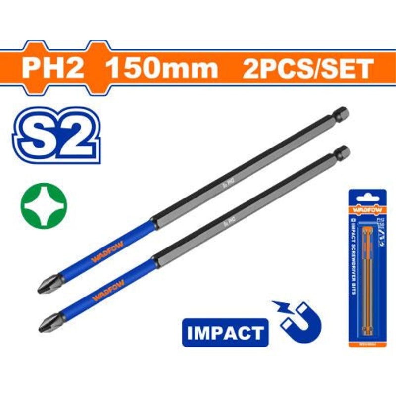 WADFOW Impact Screwdriver Bits PH2 150mm