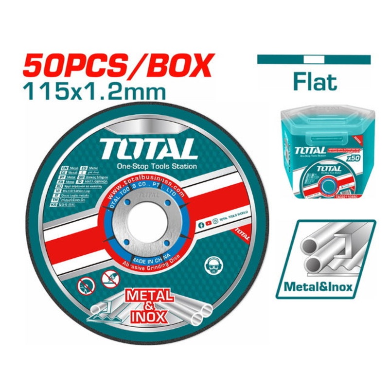 TOTAL ABRASIVE INOX - METAL CUTTING DISC 115 X 1.2mm SET 50PCS (TAC22111550)