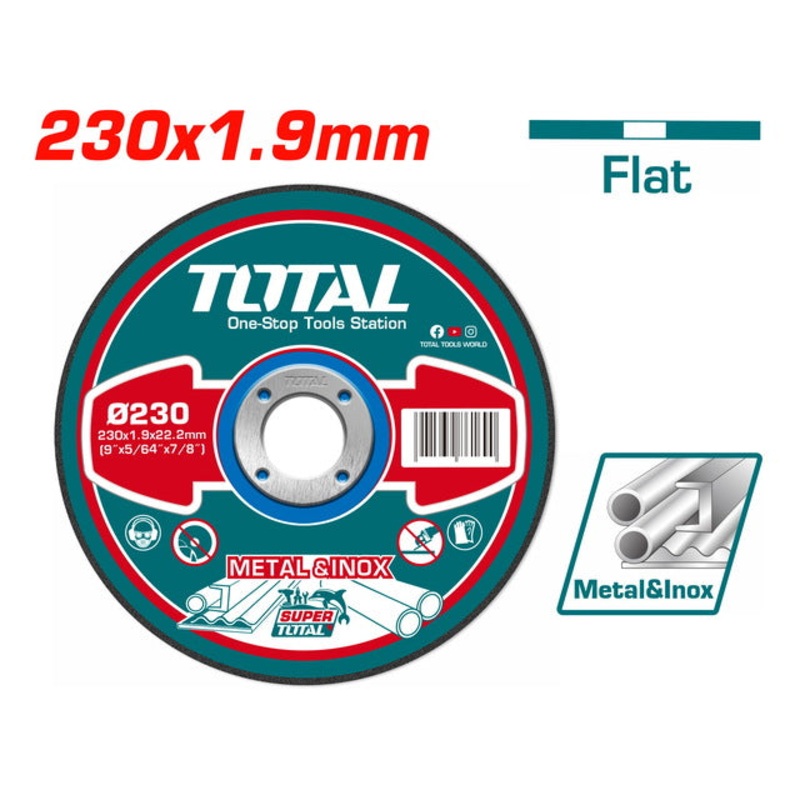 TOTAL INOX - METAL CUTTING DISCS 230 X 1.9mm (TAC2212303)