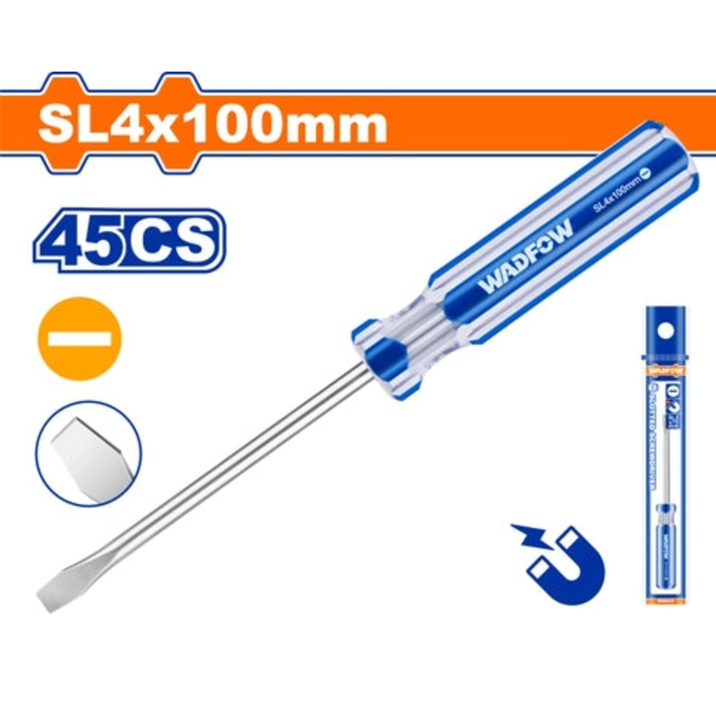 WadFow SL4x100mm Flathead Screwdriver
