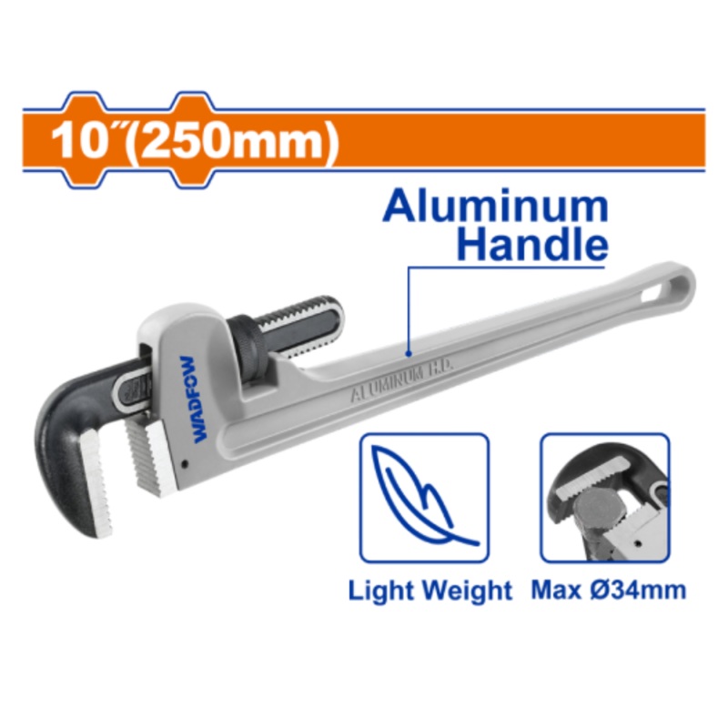 WADFOW 10" Aluminum Pipe Wrench