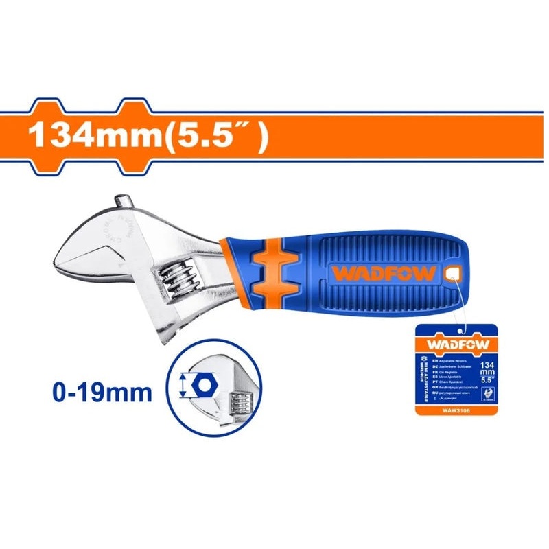 WADFOW Mini Adjustable Wrench 5.5"