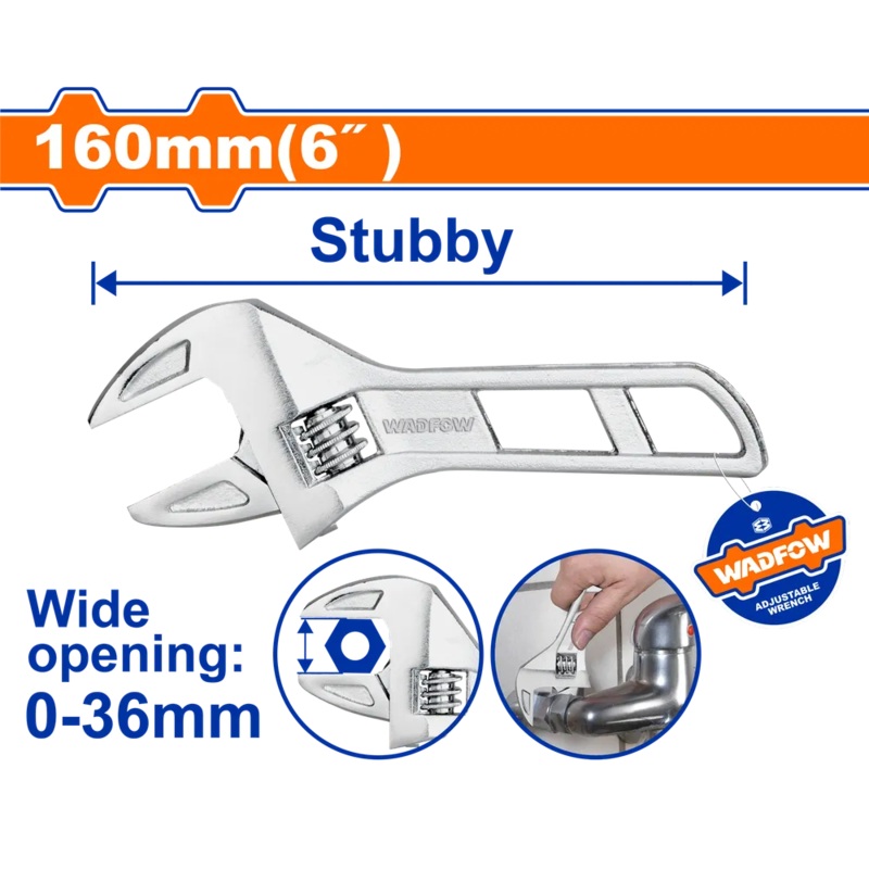 Wadfow WAW7106 Adjustable Wrench 160mm