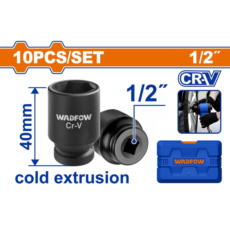 Wadfow WMS1D01 1/2" Impact Socket Set