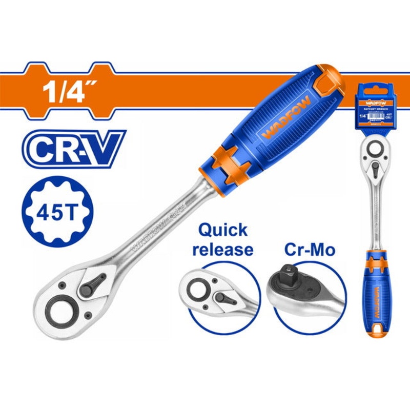 WADFOW 1/4" Ratchet Wrench 45T