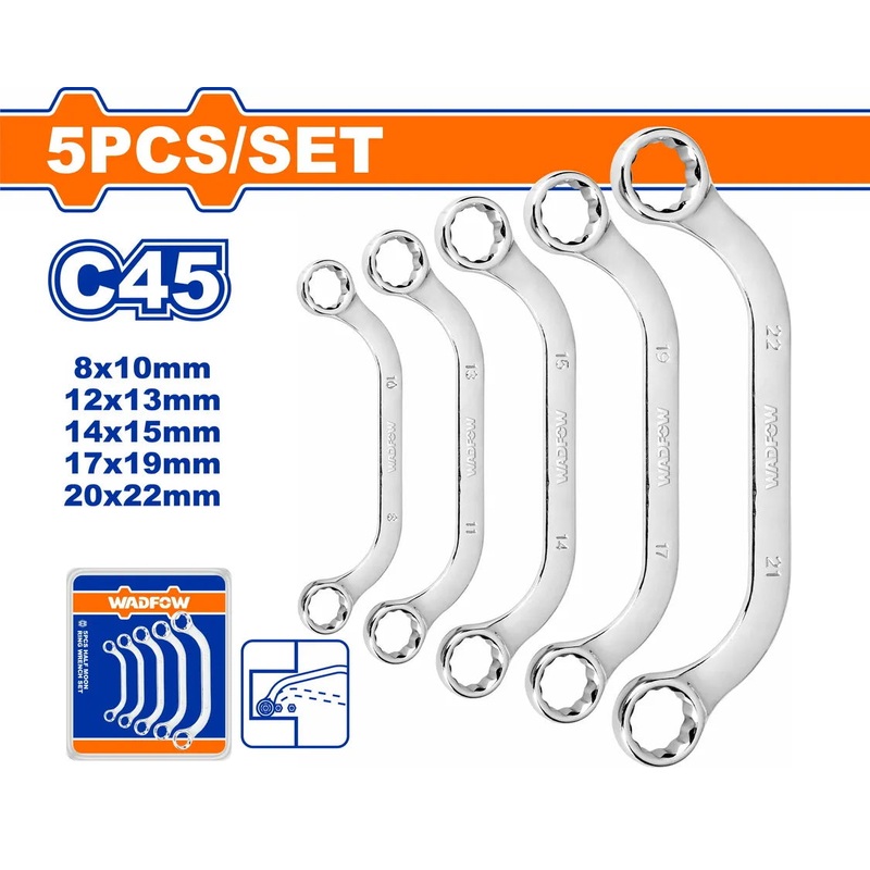 Wadfow 5-Piece Half Moon Wrench Set