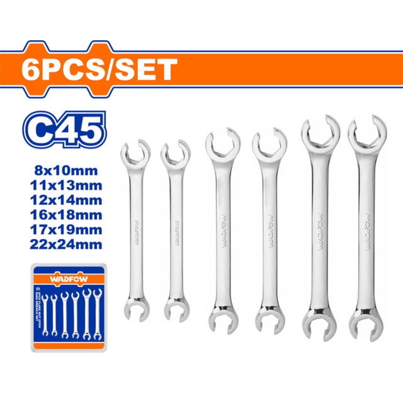 WADFOW 6 Pcs Flare Nut Wrench Set