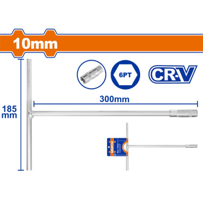 Wadfow T-handle Socket Wrench 10mm