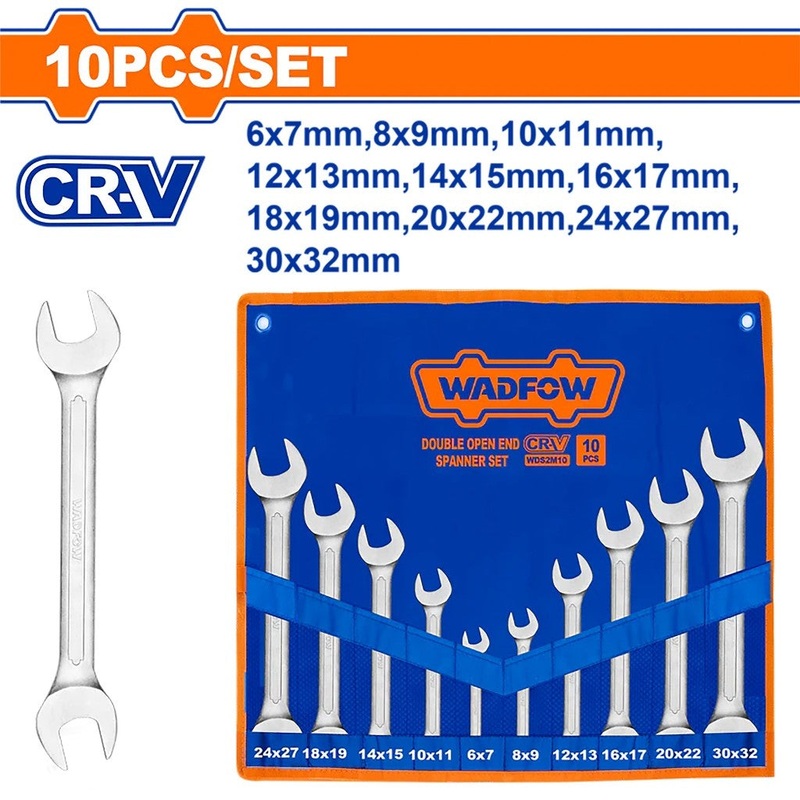 Wadfow WDS2M10 Double Open End Spanner Set