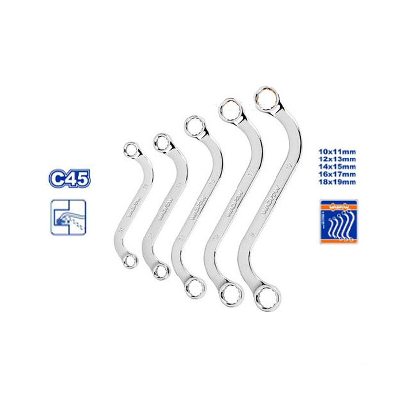 Wadfow WFR4405 S-Shaped Wrench Set