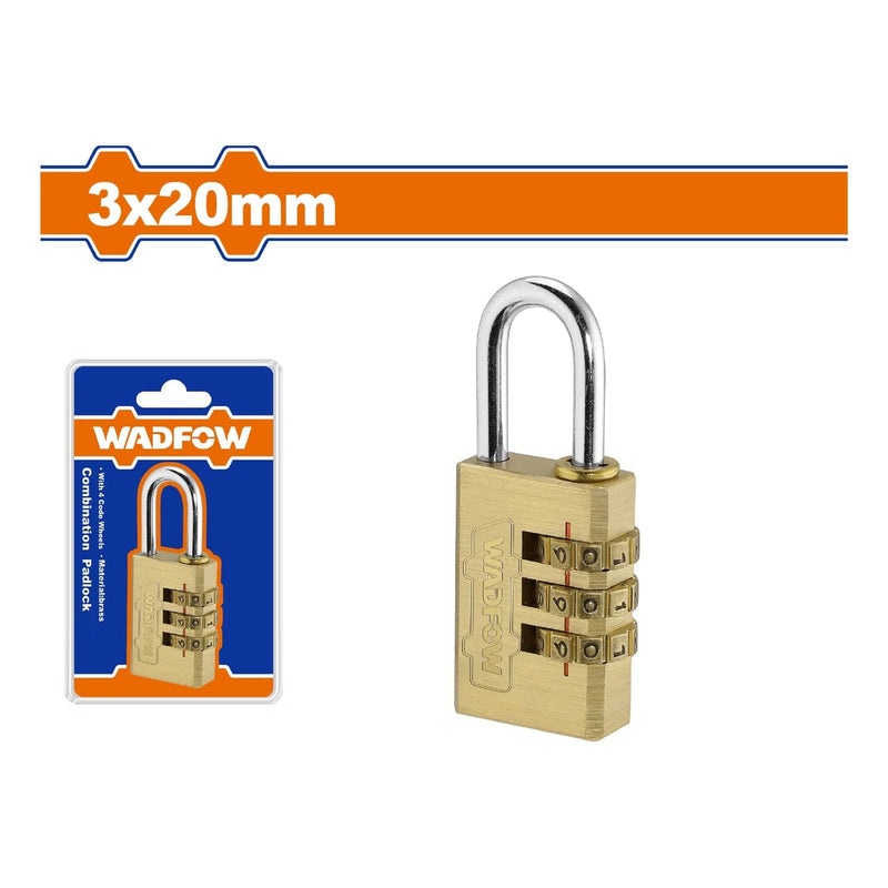 3-Digit Brass Combination Padlock 3x20mm