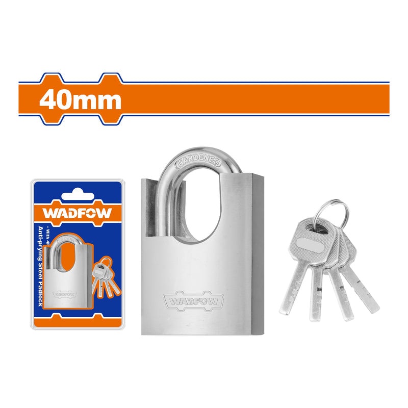 Anti-Leverage Steel Padlock 40mm Brass Cylinder